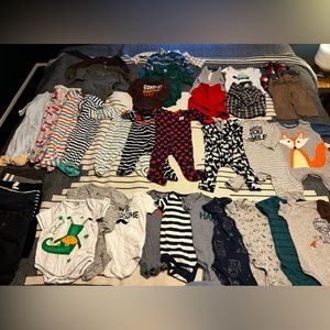 HUGE Baby Boy Lot Bundle- 9 Months- 40+ Items- Carter’s- Great Used Condition